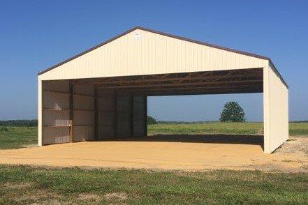 48′ x 60′ x 16′ Timbercraft Hay Barn with Sheeted Sidewalls