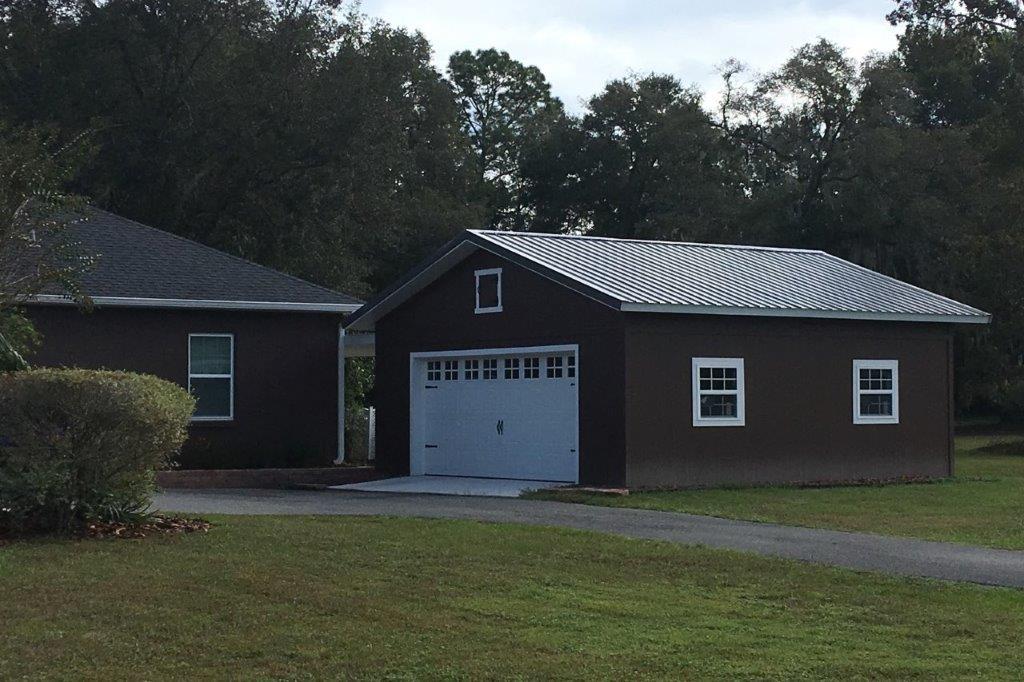 24′ x 24′ x 10′ Timbercraft Garage with Breezeway Addition