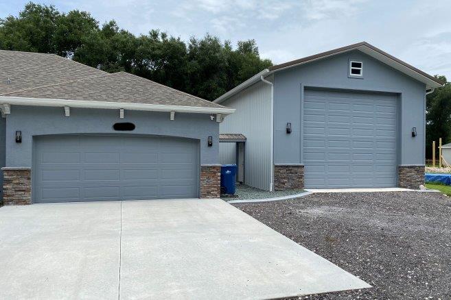 24′ x 72′ x 16′ Timbercraft Garage with Breezeway Addition