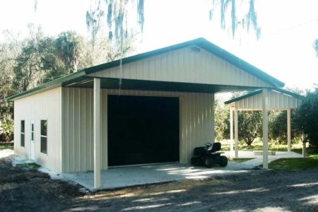 24' X 36' X 14' TIMBERCRAFT STORAGE BARN WITH PAVILION LAKE WEIR, FL