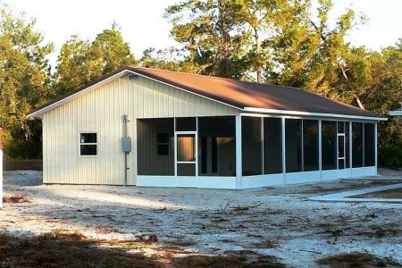 30' X 50' X 10' TIMBERCRAFT GUEST HOUSE, HOBBY SHOP & SCREEN ROOM, EUSTIS, F