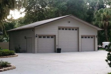 36' X 36' X 12' TIMBERCRAFT BOAT & VEHICLE GARAGE WITH HARDIE-PLANK ENTERPRISE, FL-02