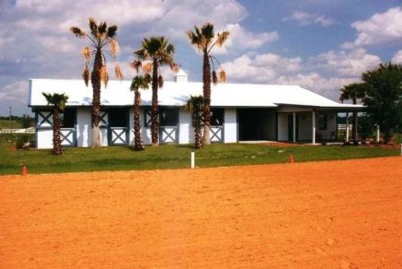 36' X 84' X 10' TIMBERCRAFT HORSE STABLE WITH GUEST HOUSE, SIDE VIEW APOPKA, FL
