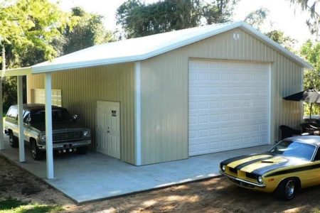 40' X 40' X 12' TIMBERCRAFT SHOP BUILDING WITH CARPORT KISSIMMEE, FL