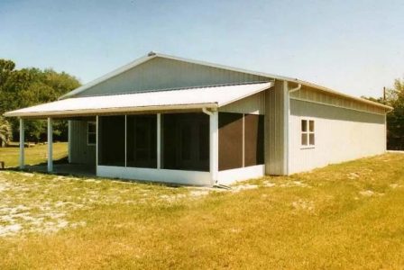 40' X 72' X 14' TIMBERCRAFT AIRPLANE HANGAR RESIDENCE MULBERRY, FL
