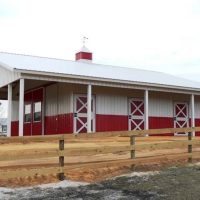 42' X 48' X 10' TIMBERCRAFT HORSE STABLE REAR VIEW LADY LAKE, FL
