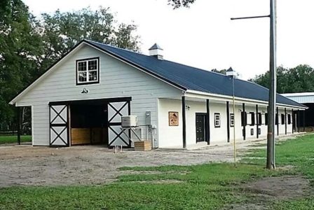 48' X 120' X 12' TIMBERCRAFT CUSTOM HORSE STABLE MASARYKTOWN, FL