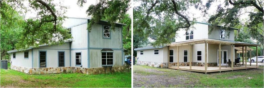 BEFORE & AFTER TIMBERCRAFT FARM HOUSE EXTERIOR RENOVATION MERRITT ISLAND, FL