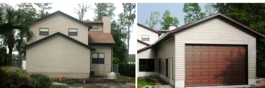 BEFORE & AFTER TIMBERCRAFT GARAGE WITH SHOP ADDITION ORLANDO, FL