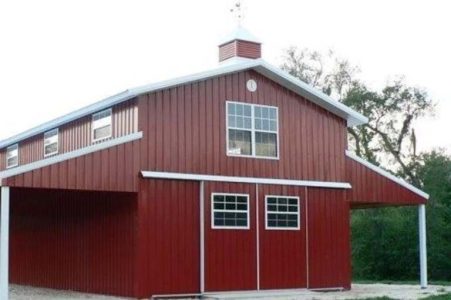TIMBERCRAFT BUILDINGS 12' WIDE X 10' HIGH METAL CLAD SPLIT SLIDING DOOR WITH 4020 SH WINDOWS-02