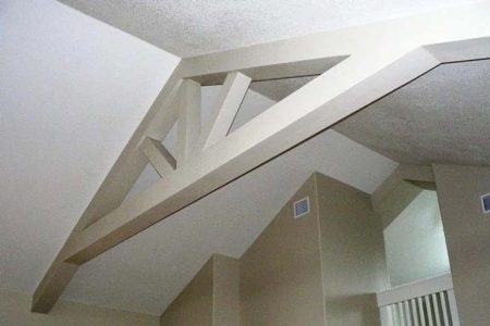 TIMBERCRAFT BUILDINGS ROOF FRAMING MEMBER WITH PAINTED GYPSUM BOARD WRAP