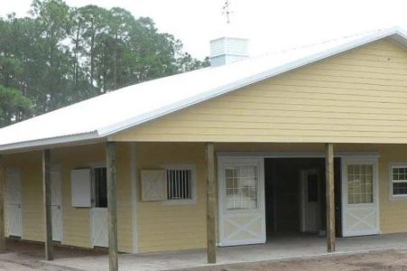 TIMBERCRAFT HORSE STABLE 10' WIDE X 8' HIGH COLONIAL GLASS OVER CROSSBUCK BOTTOM STYLE SPLIT SLIDING