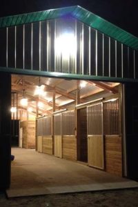 TIMBERCRAFT HORSE STABLE EXTERIOR GABLE LIGHTING AND INTERIOR FANS AND LIGHTING