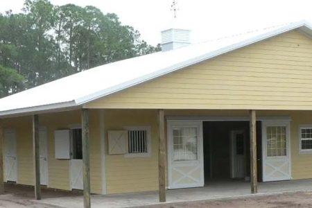 TIMBERCRAFT HORSE STABLE METAL CLAD DUTCH AND SPLIT SLIDING DOOR OPTION