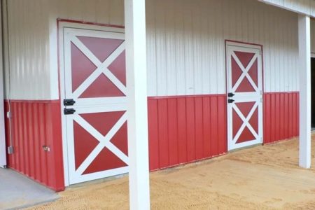 TIMBERCRAFT HORSE STABLE METAL CLAD DUTCH DOOR OPTION EXTERIOR