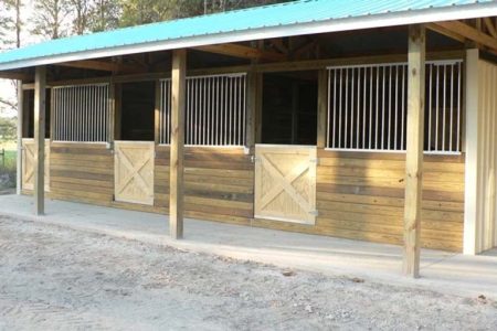 TIMBERCRAFT HORSE STABLE SINGLE DUTCH DOOR WITH ALUMINUM BAR TOP FRONT